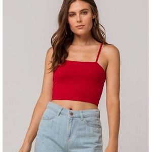 Bozzolo ribbed red crop tank too new!